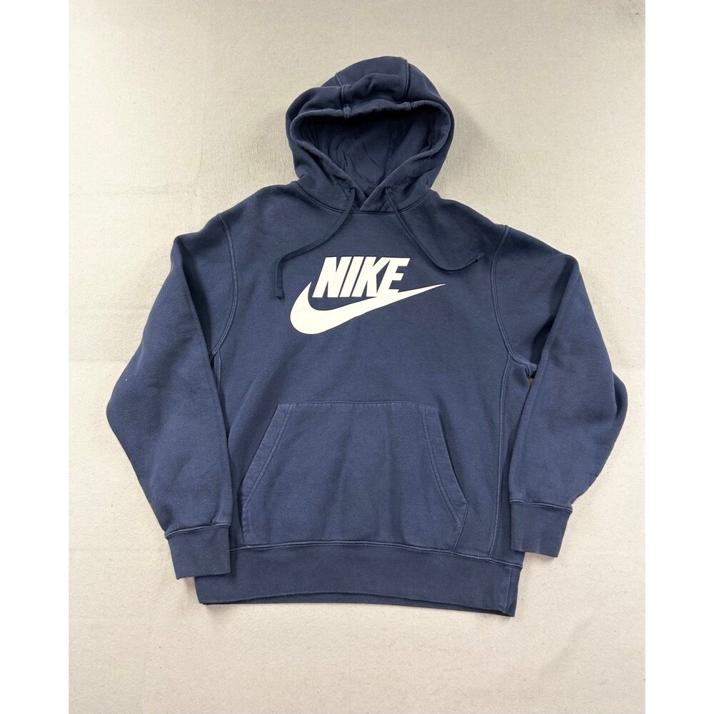 Nike Mens Sportswear Club Fleece Navy Blue Hoodie Sweatshirt
